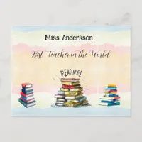 Best Teacher in the World Illustration Postcard