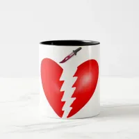 Heart With Knife Two-Tone Coffee Mug