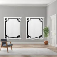 Bold Black Greek Key Border Blackout Curtains