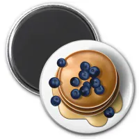 Blueberry Pancakes with Syrup Food Magnet