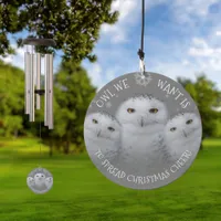 Funny We Know How to Have a Hoot Family Snowy Owls Wind Chime