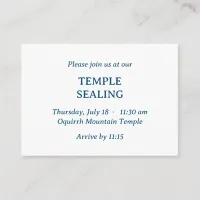 Minimalist Blue & White Temple Sealing Invitation