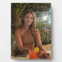 Unique Sweet Sixteen Birthday Photo Magazine 5x7 Plaque