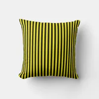 Black Yellow Stripes Modern Abstract Throw Pillow