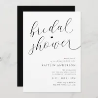 Modern Romantic Black and White Bridal Shower Invitation