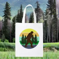 Sasquatch Believer | Vintage Sunset Bigfoot   Grocery Bag