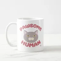 Pawsome Human Cool Cat Cartoon Style Coffee Mug