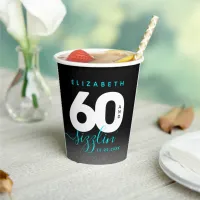 Modern Girly Ice Blue 60 and Sizzling Paper Cups