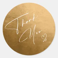 Watercolor Gradient Thank You Autumn Gold ID786 Classic Round Sticker