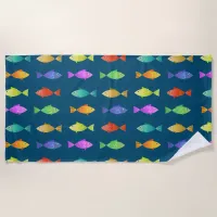 Cute colorful fish pattern beach towel