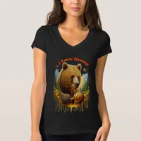 Majestic bear engaging in delightful honey T-Shirt