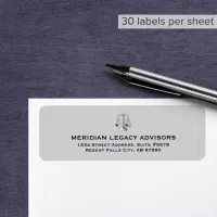 Return Address Labels with Justice Scale Logo