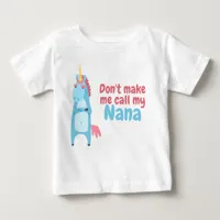 Sassy Pink and Blue Unicorn Is Warning You Baby T-Shirt