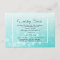 Teal Bubbles Elegant Wedding Details Card