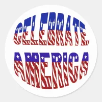 Celebrate America Flag Font #1 Stickers