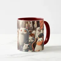 Cat City Cartoon Crowd Mug