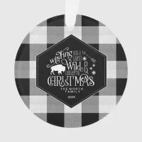 Wild Wonderful Christmas Black Buffalo Plaid ID604 Ornament