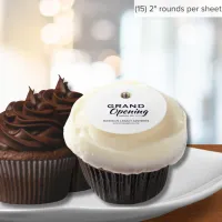 Elegant Grand Opening Edible Frosting Rounds