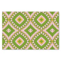 Decorative Green Beige & Yellow Geometric Pattern Tissue Paper