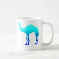 Aqua Blue Ombre Camel Silhouette Coffee Mug