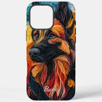 Colorful German Shepherd Portraid iPhone 16 Pro Max Case