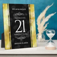 Elegant 21st Brass Wedding Anniversary Celebration Plaque