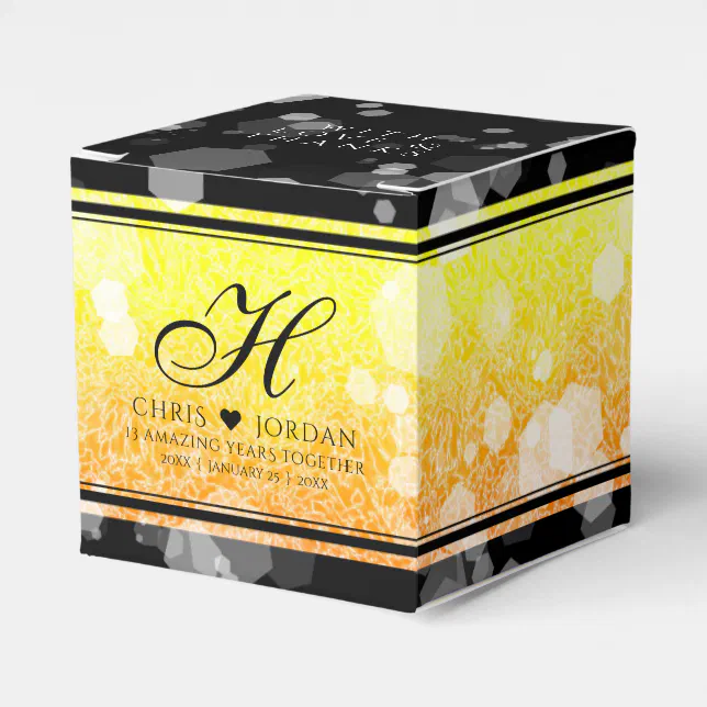 Elegant 13th Citrine Wedding Anniversary Favor Boxes