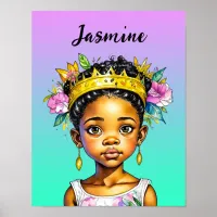 Personalized Little Girl Princess of Color Poster