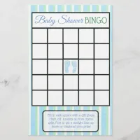 Blue and Green Footprints Boy baby shower games Flyer