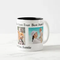 Best Auntie Ever | Personalized Photo Two-Tone Coffee Mug