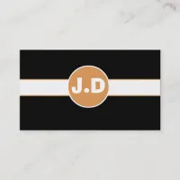 Customizable Orange Monogram Business Cards