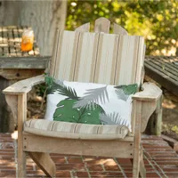 Outdoor Tropical Monstera Leaf Botanical  Lumbar Pillow