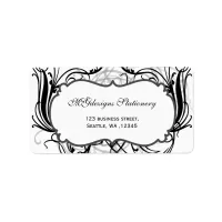 black and white Chic Business address labels