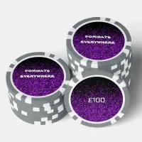 Purple Glitter on Black Dominate Everywhere | Poker Chips