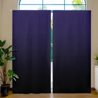 Midnight Indigo Blue Black Gradient Blackout Curtains