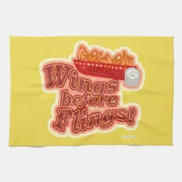 Put Wings Before Flings Funny Chicken Motto Kitchen Towel