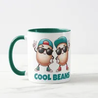 Funny Cool Beans Wearing Caps and Sneakers Mug