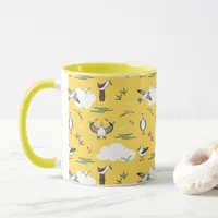 Cool Fun Flock of Seagulls Yellow Sky and Clouds Mug