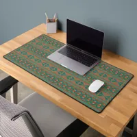 Southwest Desert Copper Teal Geometric Pattern Desk Mat