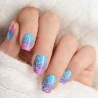 Rainbow Ombre Glam Glitter Minx Nail Wraps