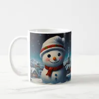 Whimsical Snowman Christmas Artwork Coffee Mug