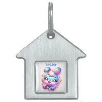 Cute bunny Happy Easter | Pet ID Tag