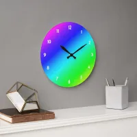 Diagonal Rainbow Gradient Blue to Green Large Clock