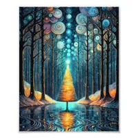 Iridescent Holiday Dream 🎄 Glowing Christmas Tree Photo Print