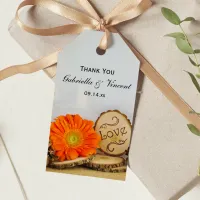 Rustic Orange Daisy Woodland Wedding Favor Tags