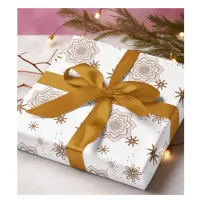 Stylish White Gold floral  Wrapping Paper