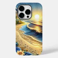 Ocean View Tropical Paper Quilling Effect  Case-Mate iPhone 14 Pro Case