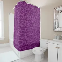 Simple Purple Geometric Hexagonal Patterned Shower Curtain