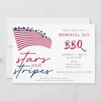 American Flag Stars and Stripes Memorial Day BBQ Invitation