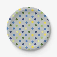 Yellow Buttercups and Blue Iris Dot Paper Plates